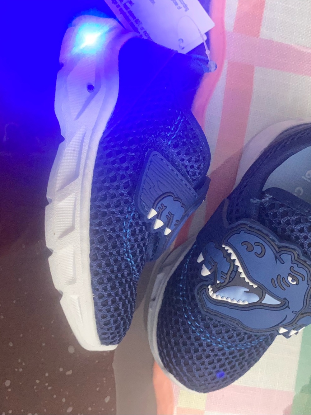 Carter's Light up Navy Blue Shark Velcro Sneakers